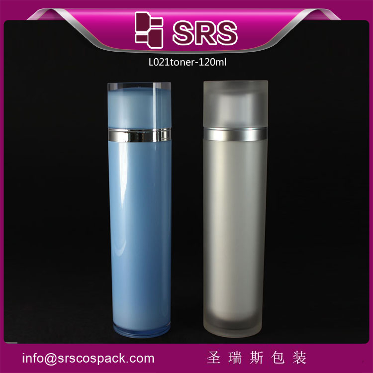 L021-120ML acrylic empty cylinder toner bottle 